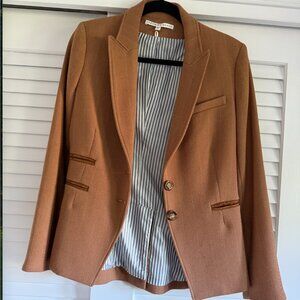 Veronica Beard Hudson Khaki Two-Button Dickey Jacket Size 8